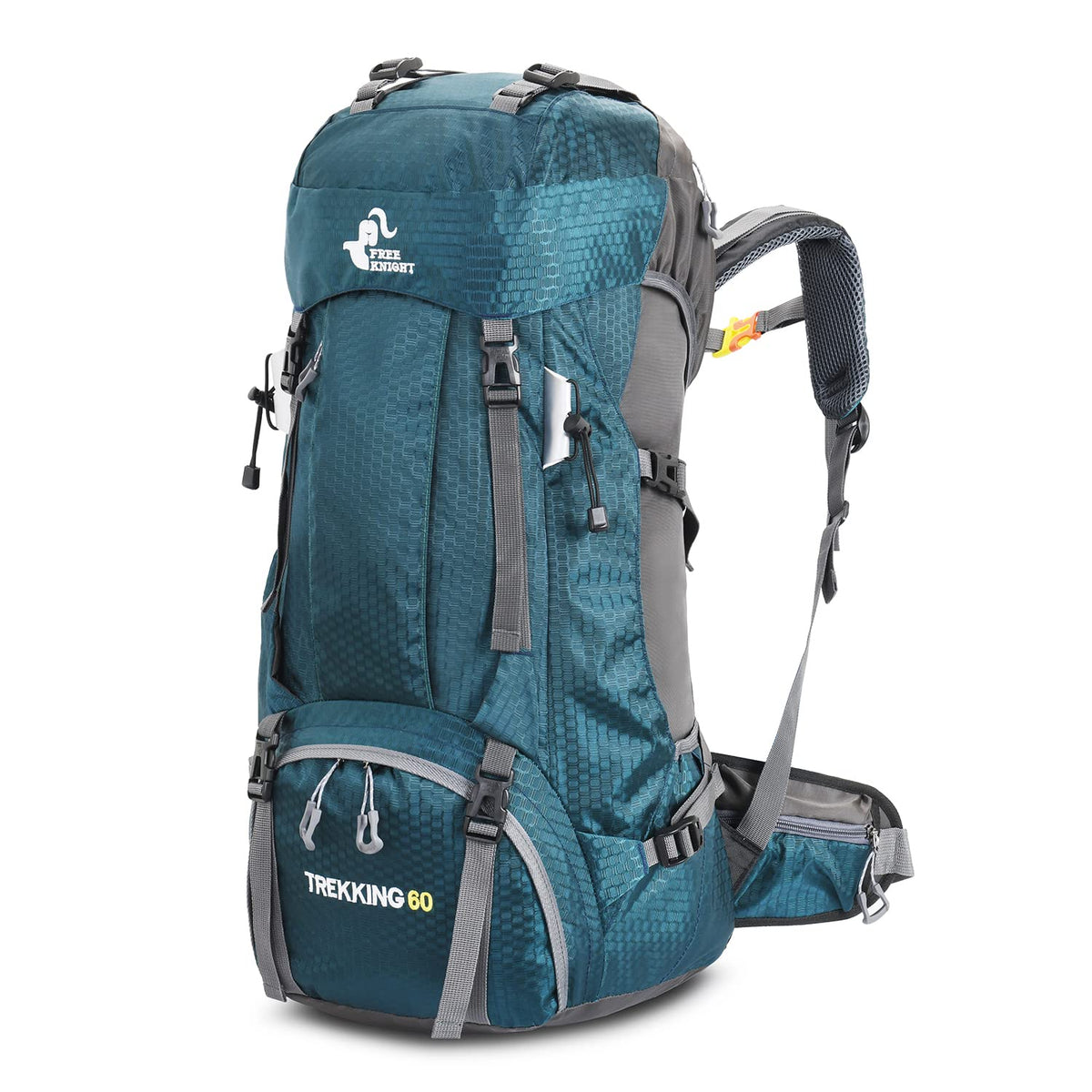 Bseash 60L backpack front view showing large main compartment for multi-day trips