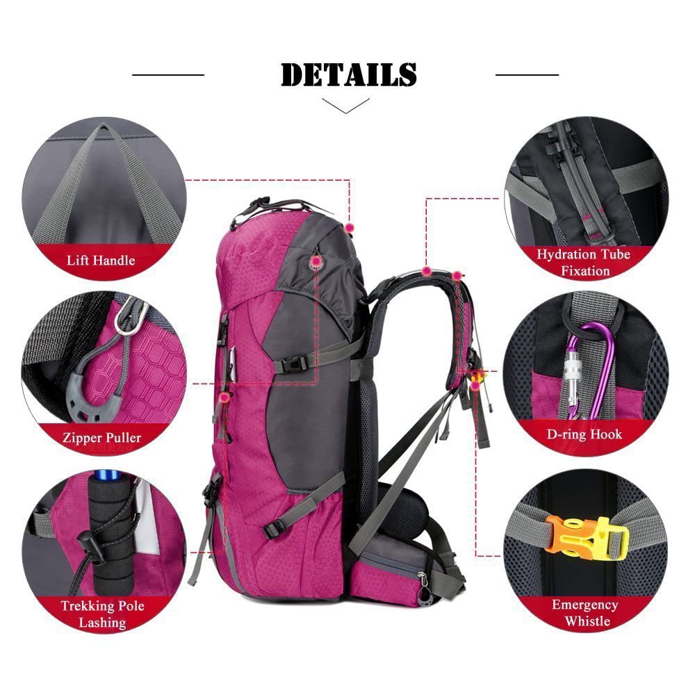 Bseash 60L backpack rain cover shields contents in heavy rain