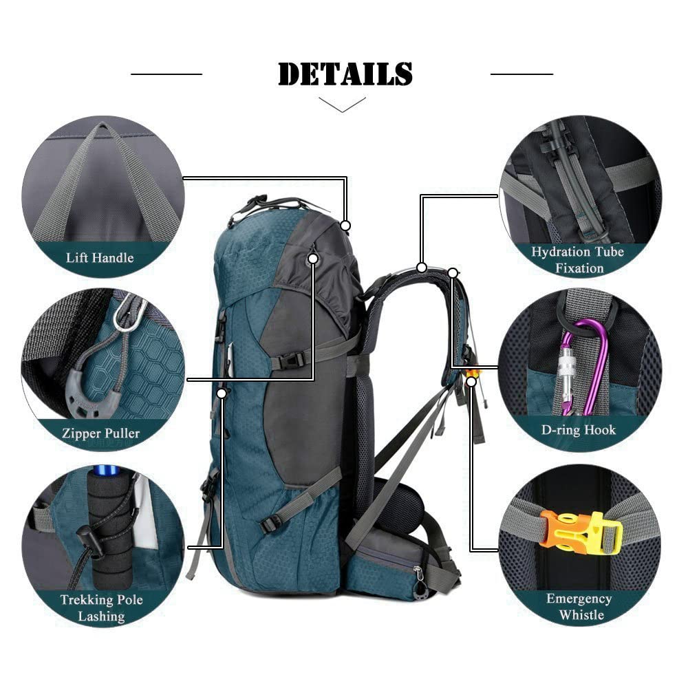 Bseash 60L backpack strap detail with padded breathable support
