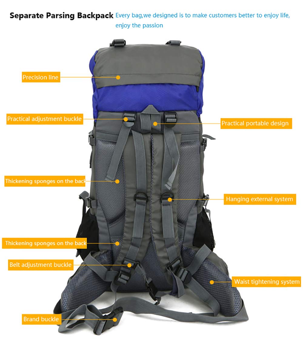 Bseash 60L capacity supports longer trips and complex gear