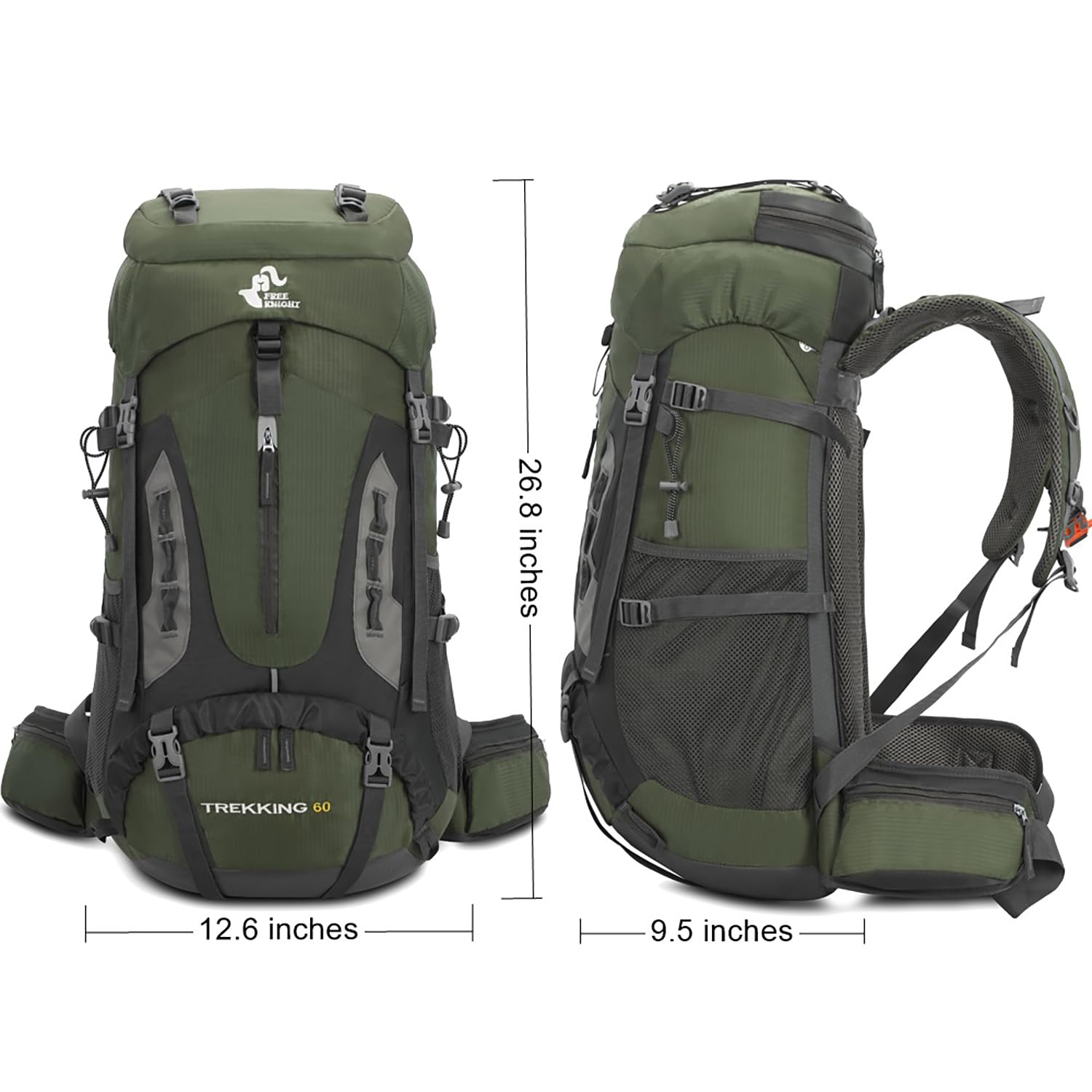 Bseash 60L backpack rain cover in use protects gear in wet weather