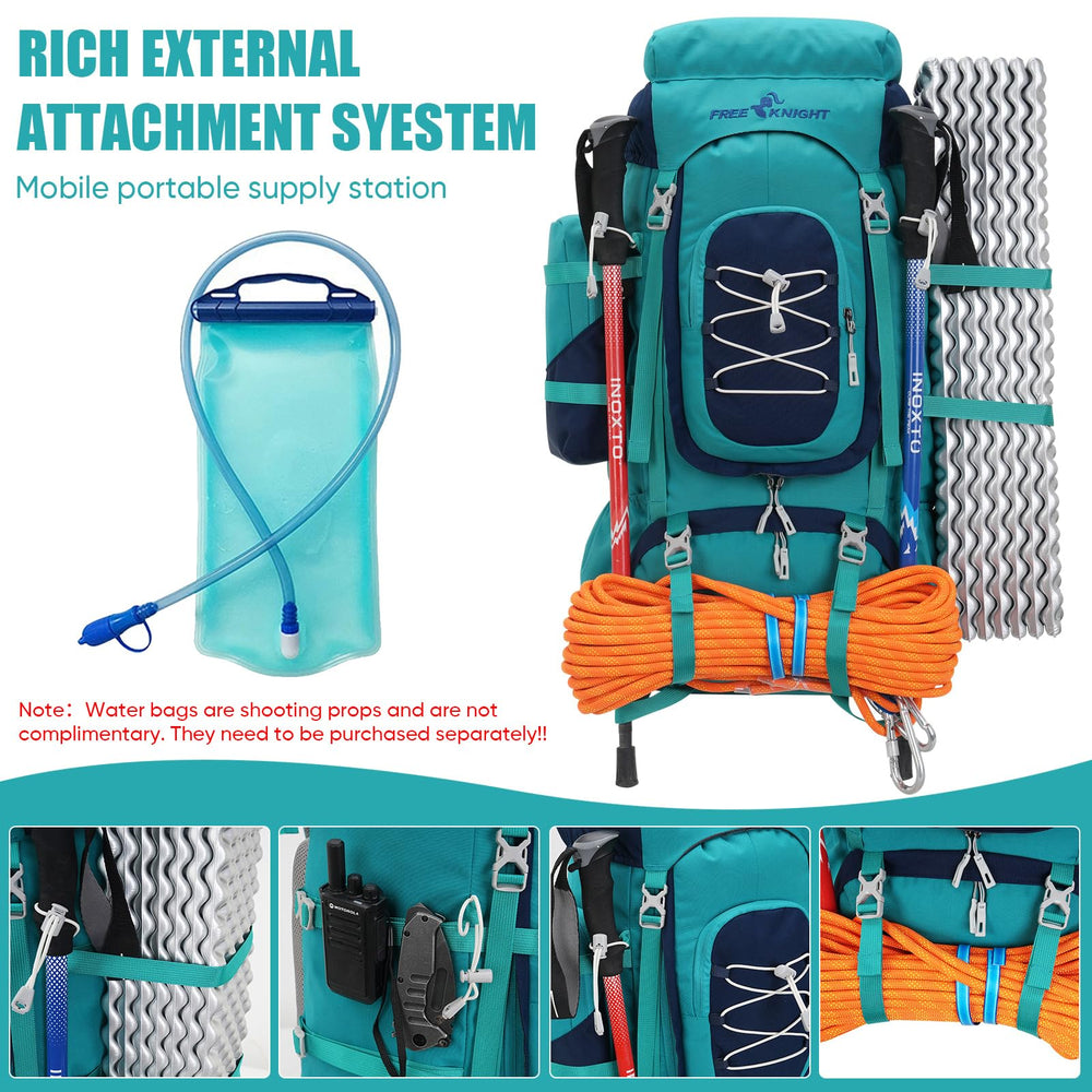 Bseash 70L orange rain cover stored in bottom pocket for sudden rain.