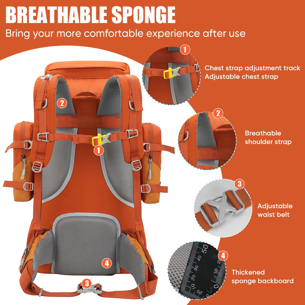 Bseash 70L water bladder pocket in orange for on-the-go hydration.