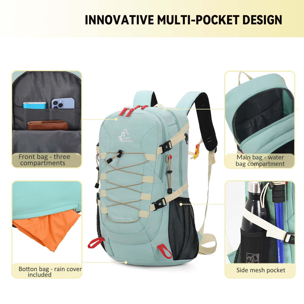 Bseash backpack side pockets fit water bottles for easy access