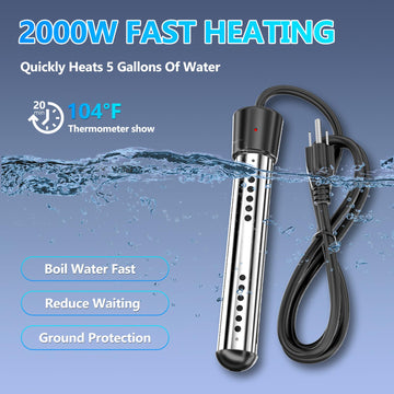BSEED immersion heater delivers quick hot water for campsites.