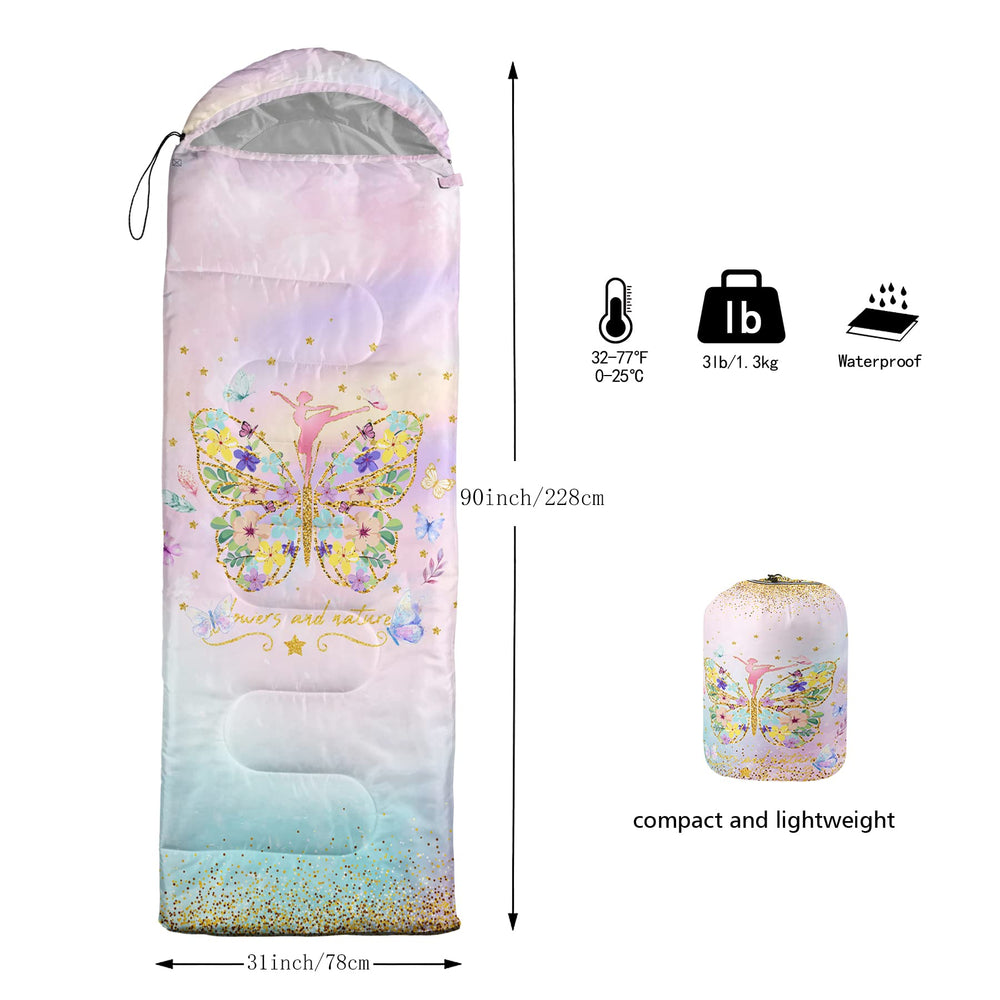 BSNTHO Butterfly Cloud sleeping bag ready for travel and outdoor adventures.