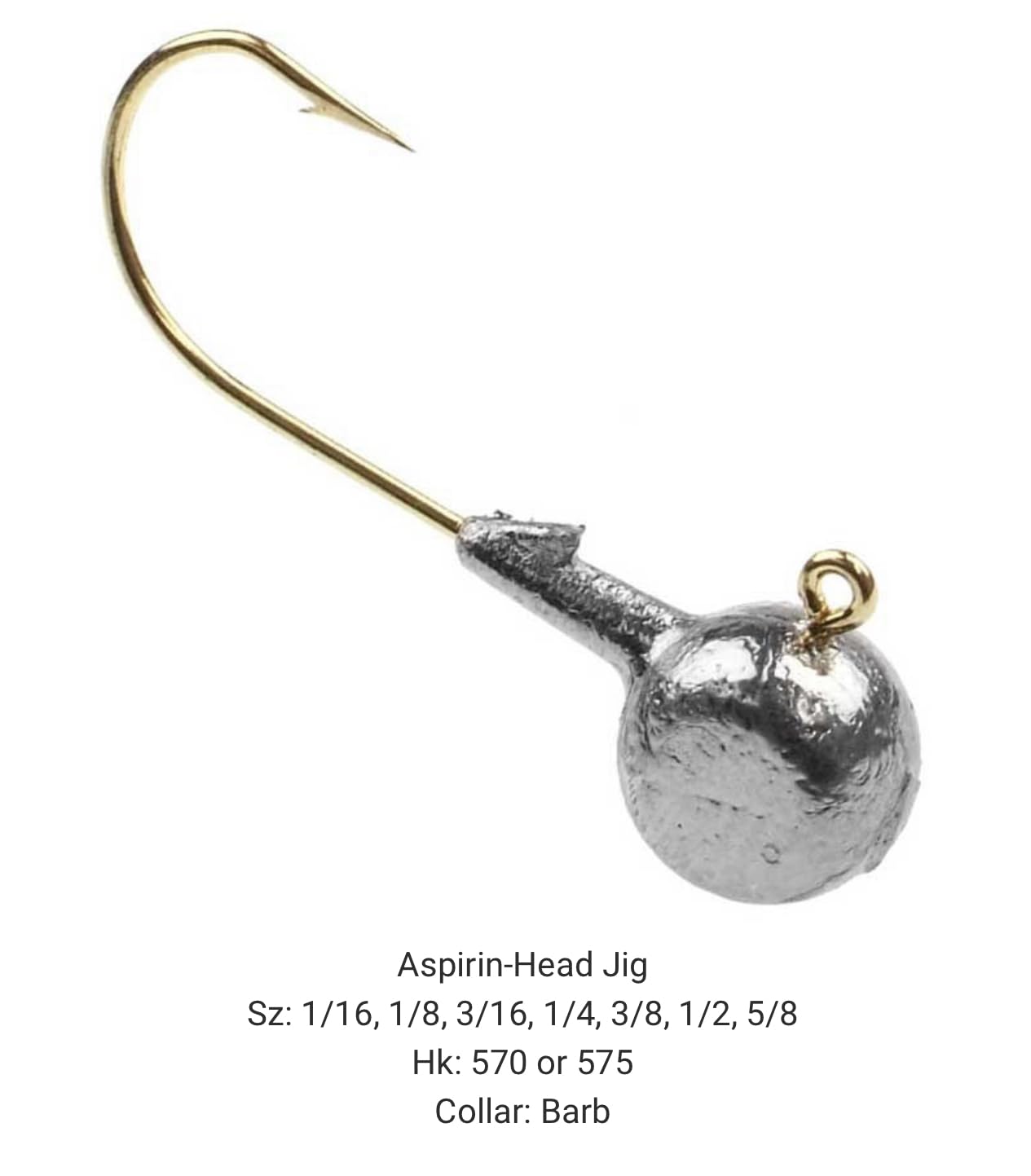 BT Outdoors aspirin-head jig 1/8oz highlighting AJ-7-A mold for versatile hook setup