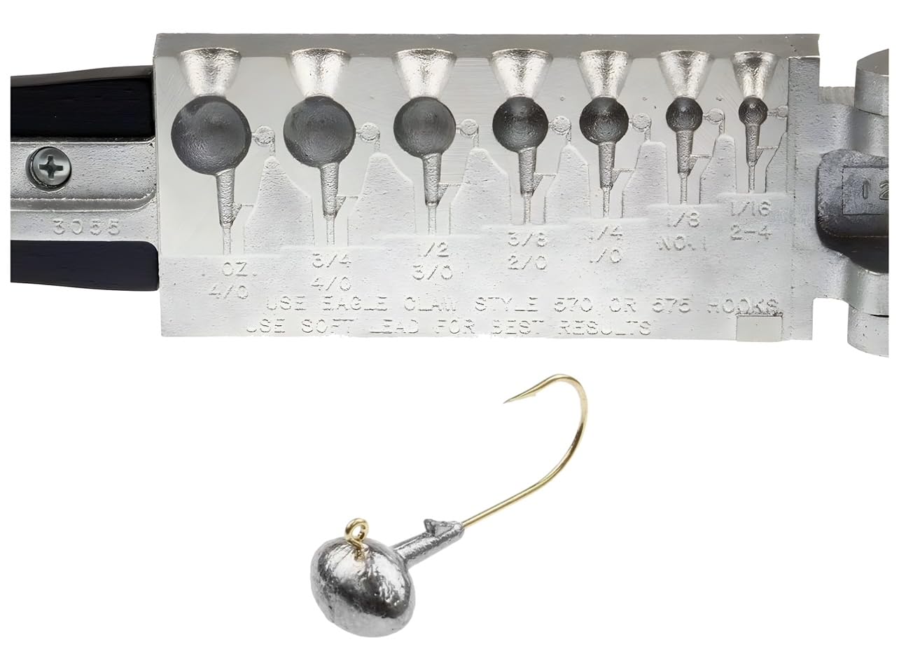 BT Outdoors Do It Mold football jig head in 1/16 oz, upright hook for bottom fishing