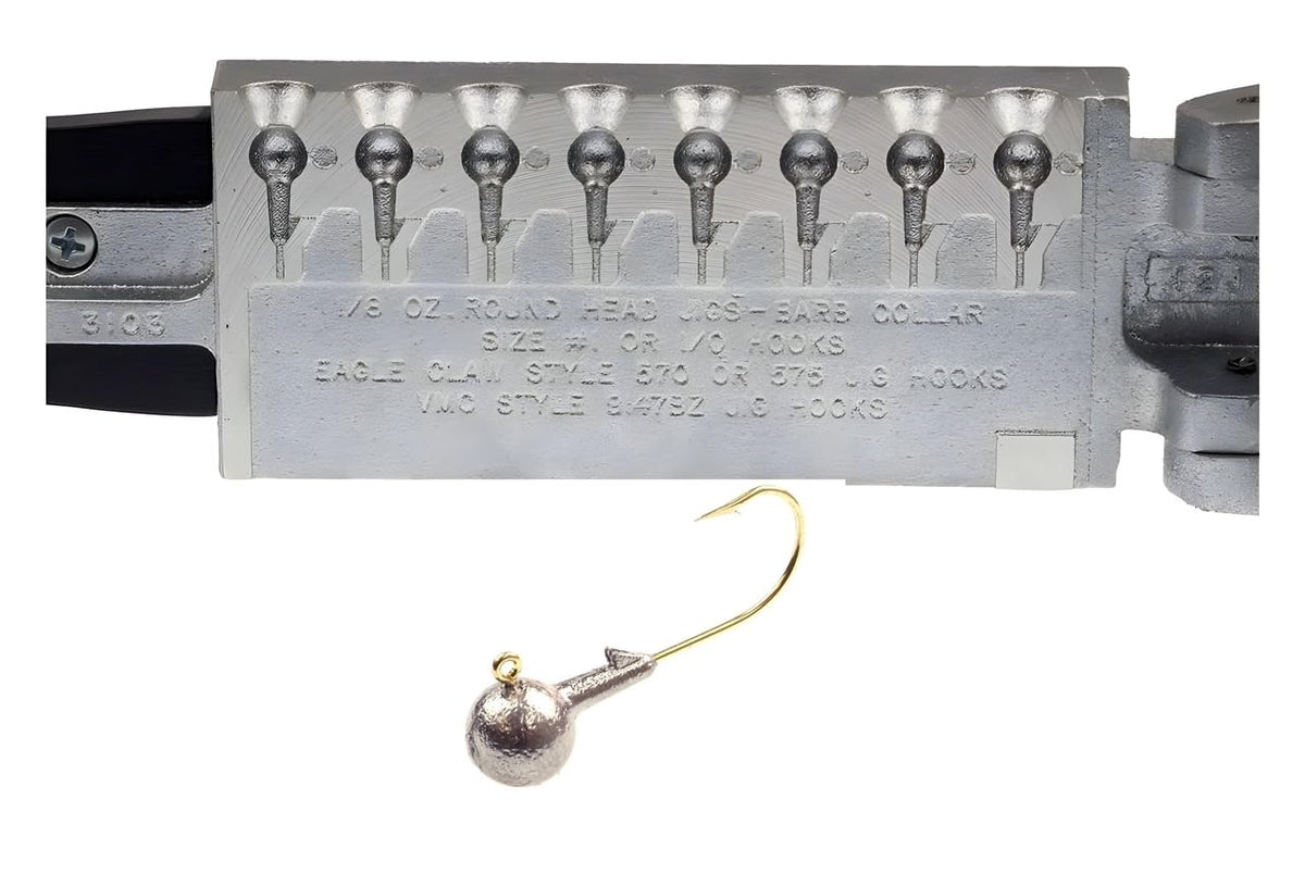 BT Outdoors Do It Mold round head jig 1/8 oz in action with steady drops