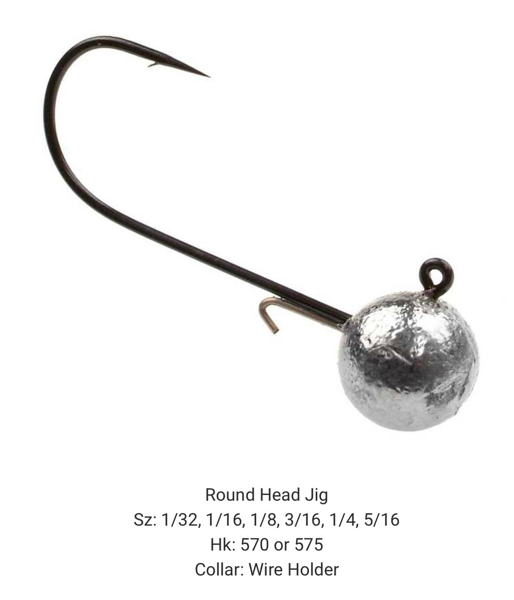 BT Outdoors Do It Mold Round Head Jig 1-8oz with wire collar holder.