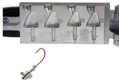 BT Outdoors Do It Mold Style 9 Shad Head Jig 1oz close-up shows staggered barb collar for secure bait