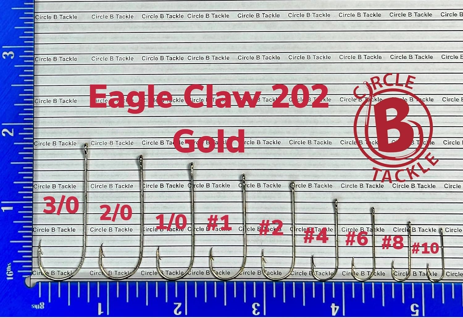 BT Outdoors Eagle Claw 202 gold wire hooks packaging shows Circle B Tackle branding