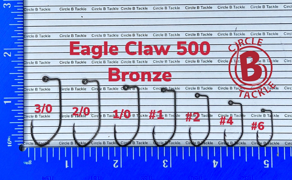 BT Outdoors Eagle Claw 500 bronze sickle hook pack view, ideal for multi-species jig fishing.