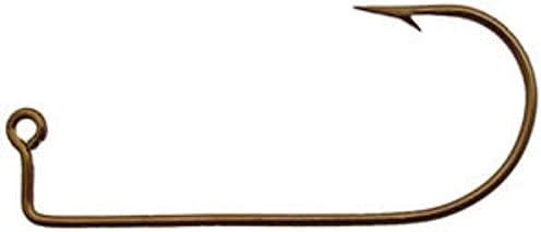BT Outdoors Eagle Claw 570 bronze jig hooks 1/0 close-up for small jig fishing reliability.