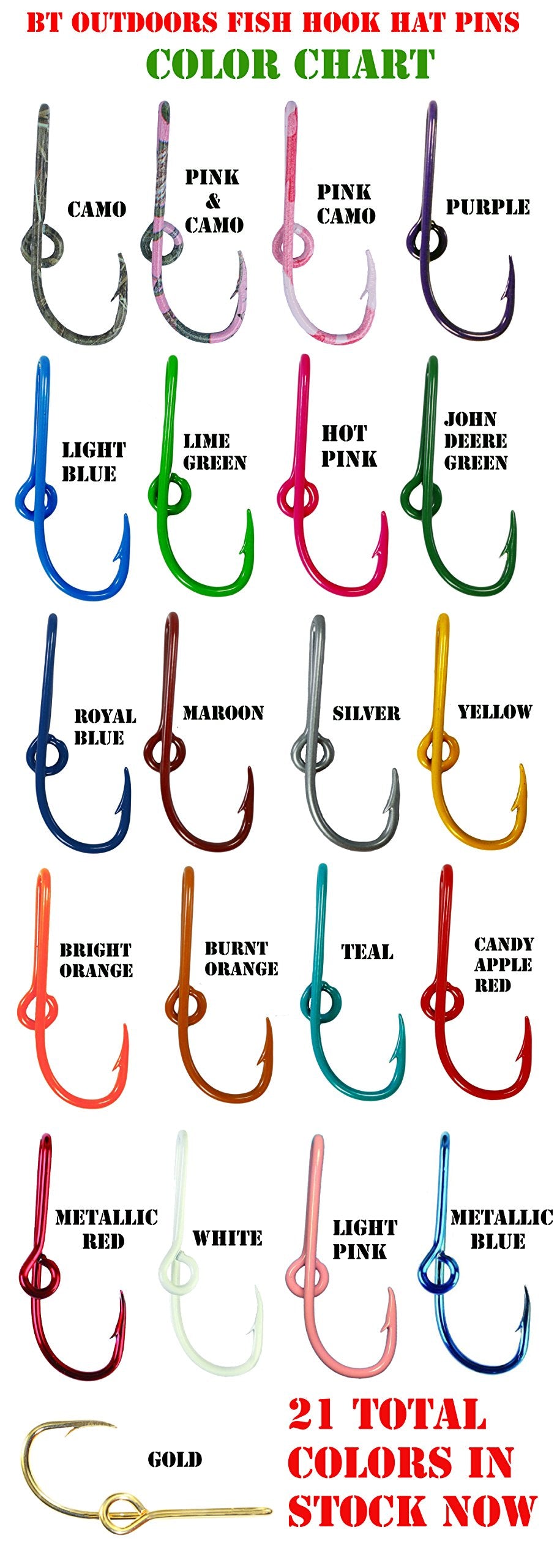 BT Outdoors lime green hat hook pin gift-ready set for outdoors lovers