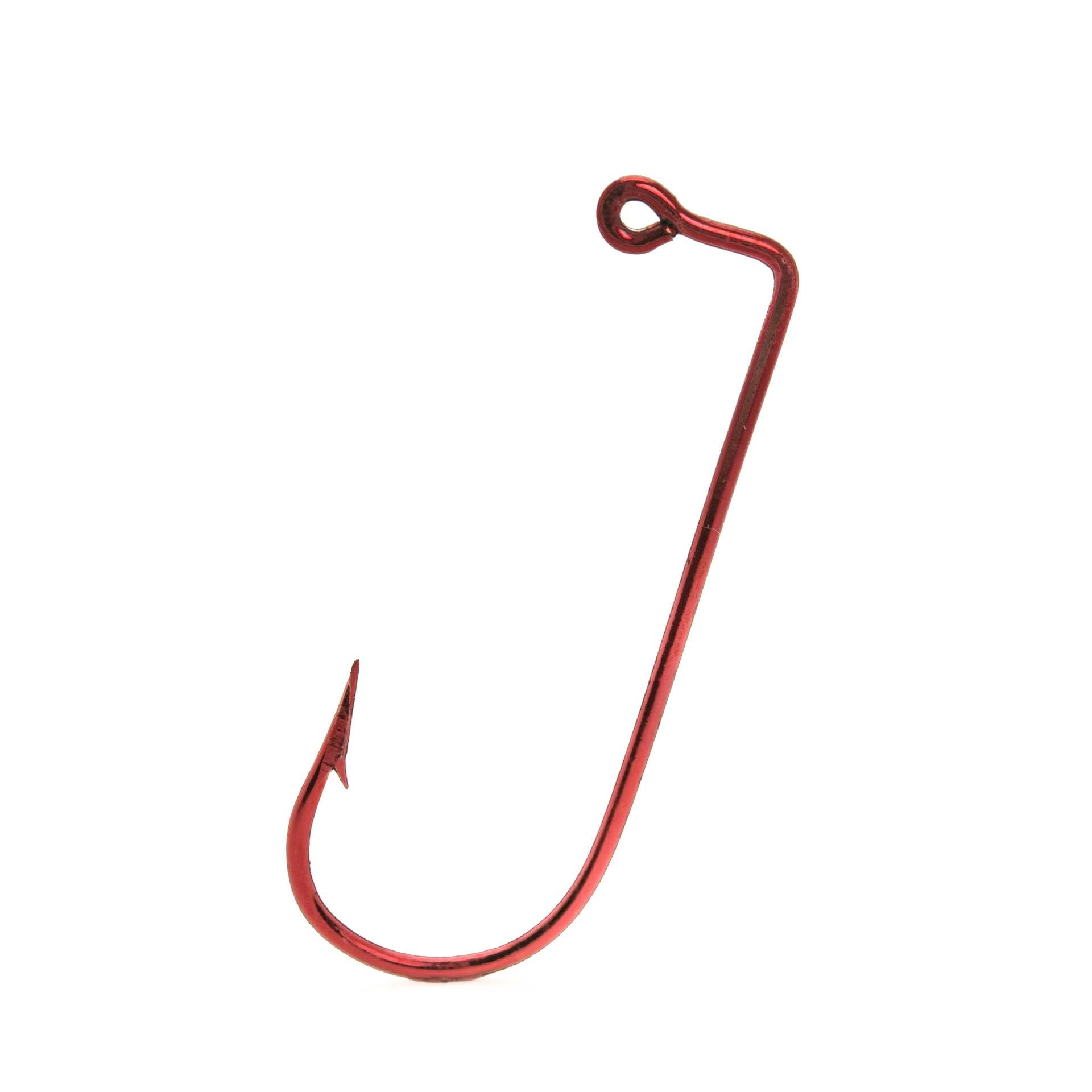 BT Outdoors Mustad 32570 red jig hooks 100-pack for freshwater and saltwater versatility