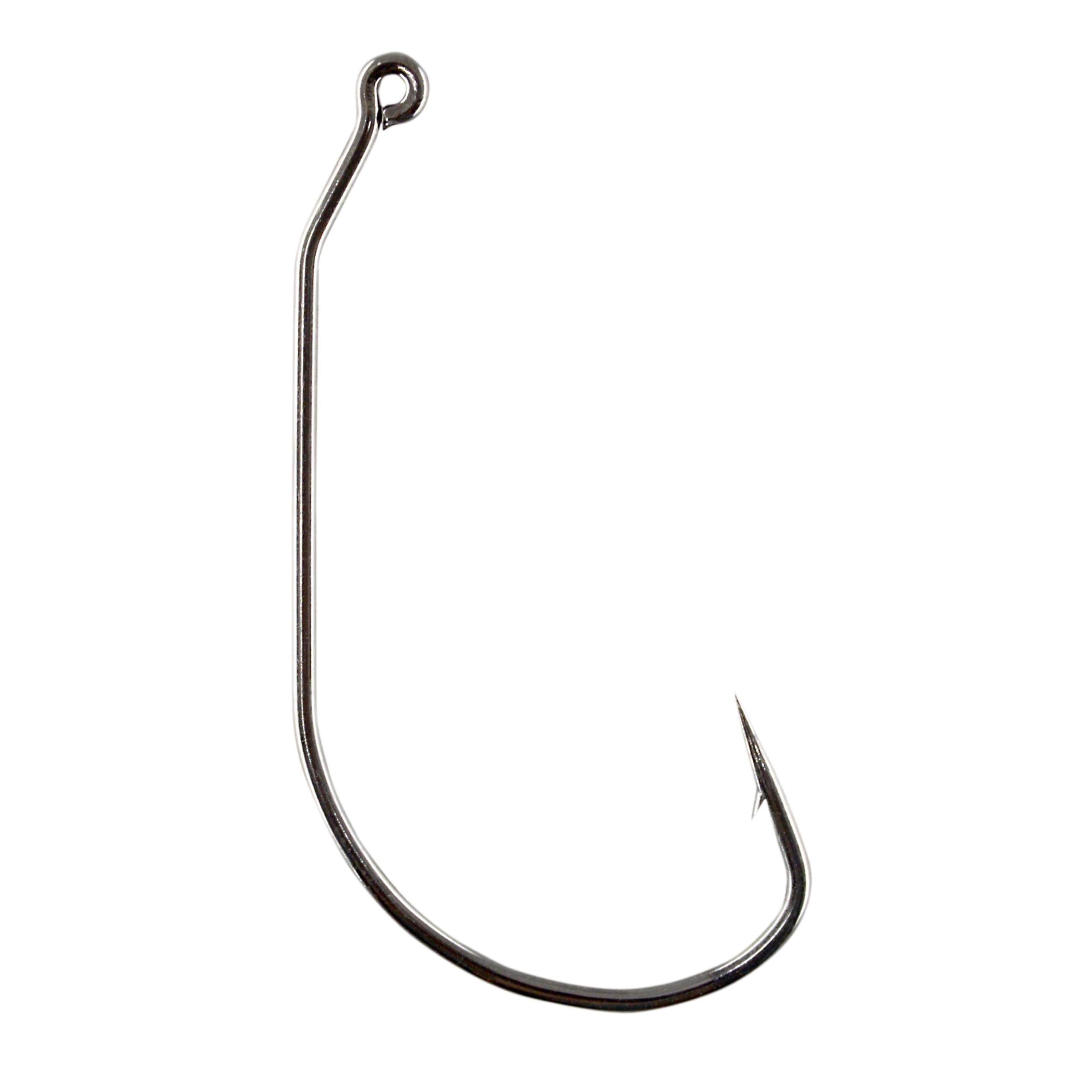 BT Outdoors Mustad 91768 NP hook front view, black nickel finish for durable hook sets.