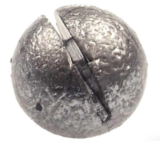 BT Outdoors Round Split Shot Sinker angled view showing compact design for stealth drops.