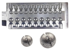 BT Outdoors Round Split Shot Sinker front view with easy line attachment.
