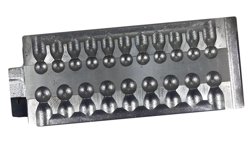 BT Outdoors Round Split Shot Sinker mold-1127-SS-20-M2 view highlights durable aluminum construction.