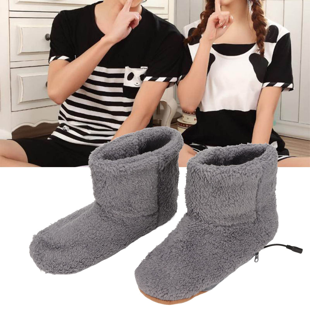 Buachois heated booties grey sole detail emphasizing durability and indoor traction.