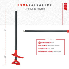 Aluminum body of BUBBA 12-inch Hook Extractor