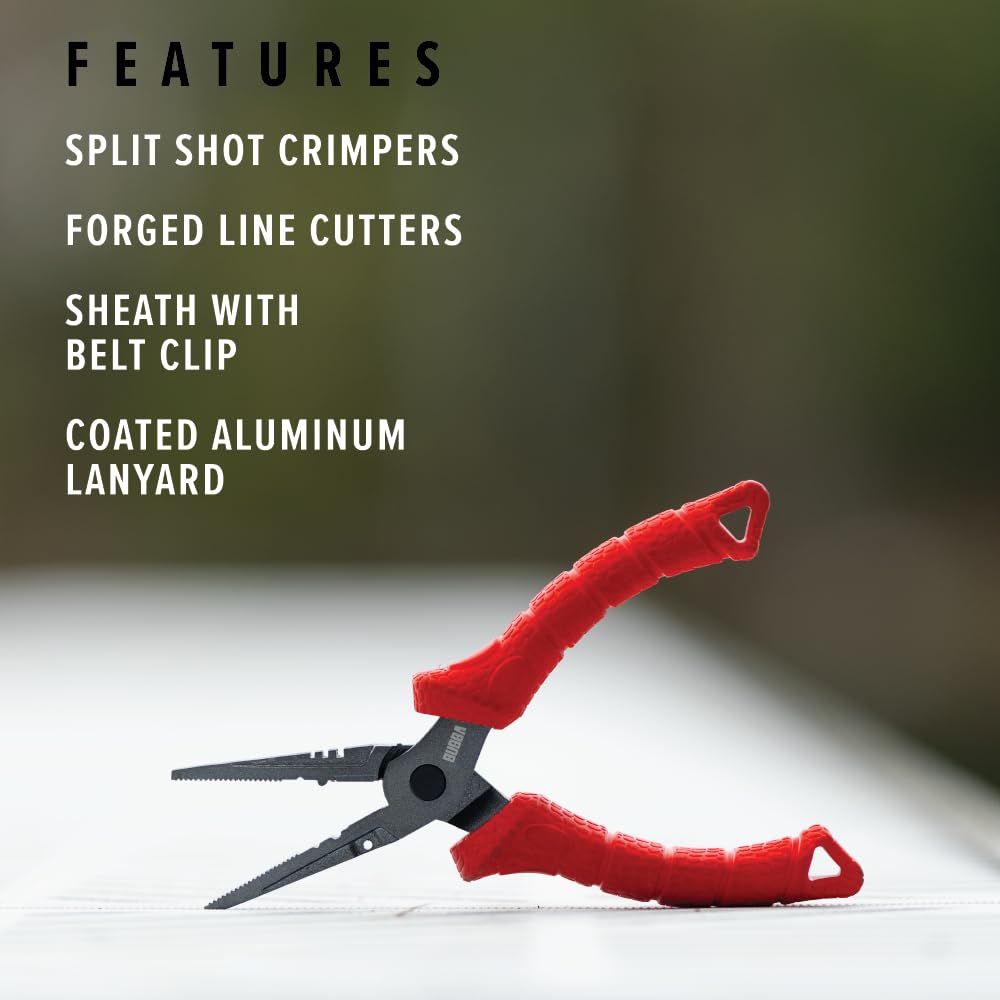 BUBBA sheath with belt clip keeps pliers accessible on deck