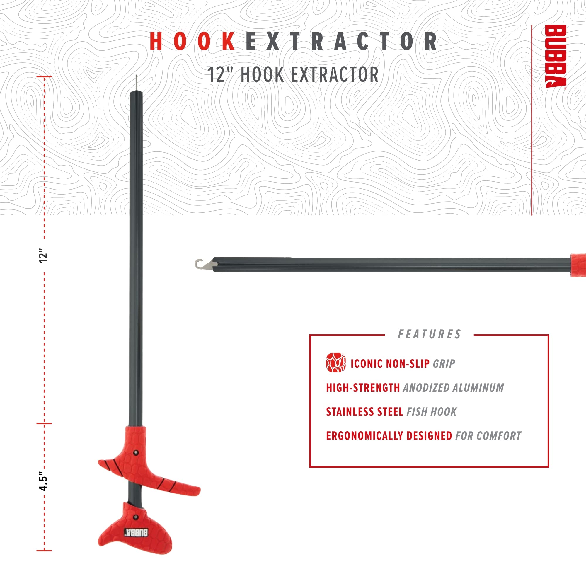 BUBBA aluminum-hook extractor close-up highlights corrosion-resistant tube.