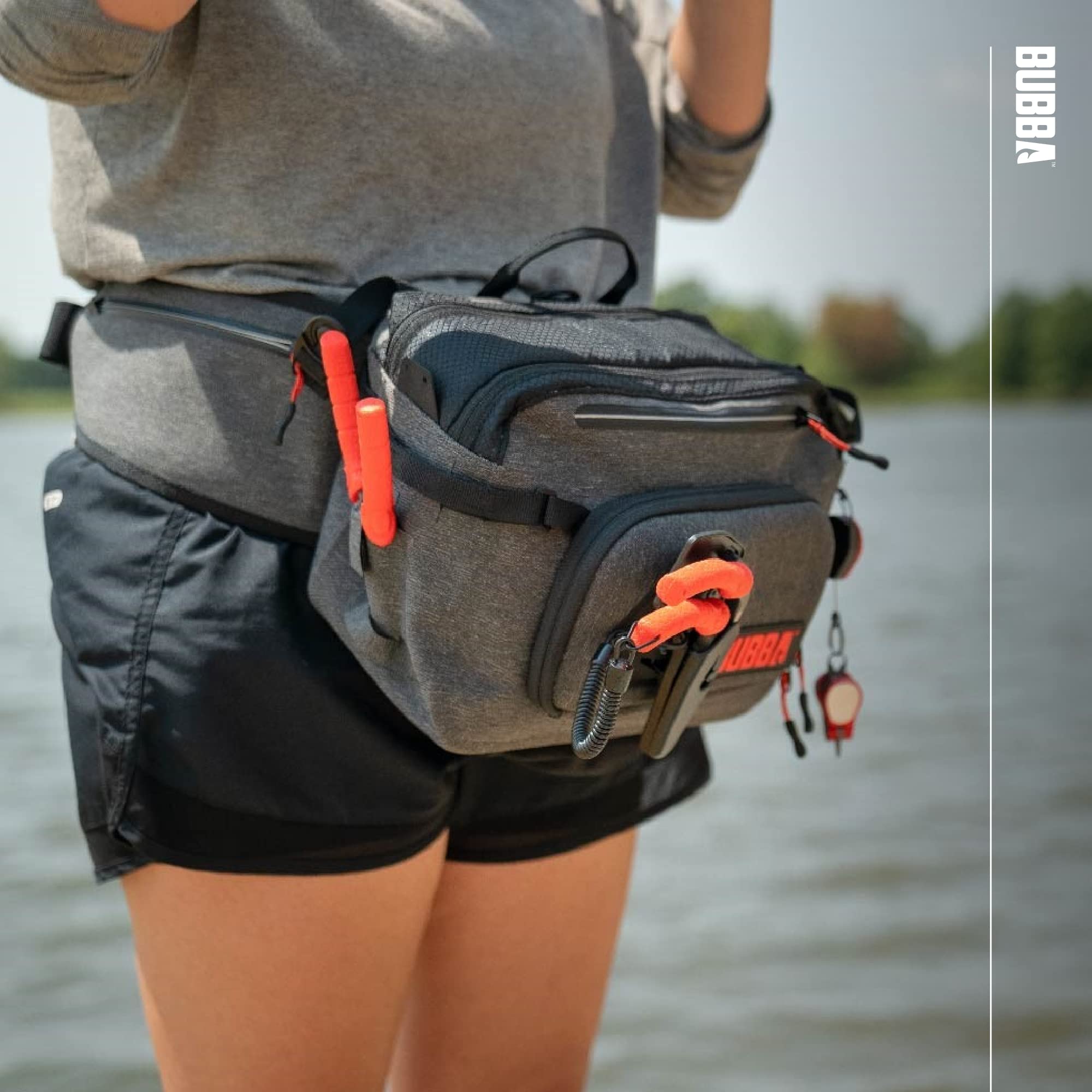 BUBBA Seaker Series hip pack side view highlighting waterproof pocket accessibility