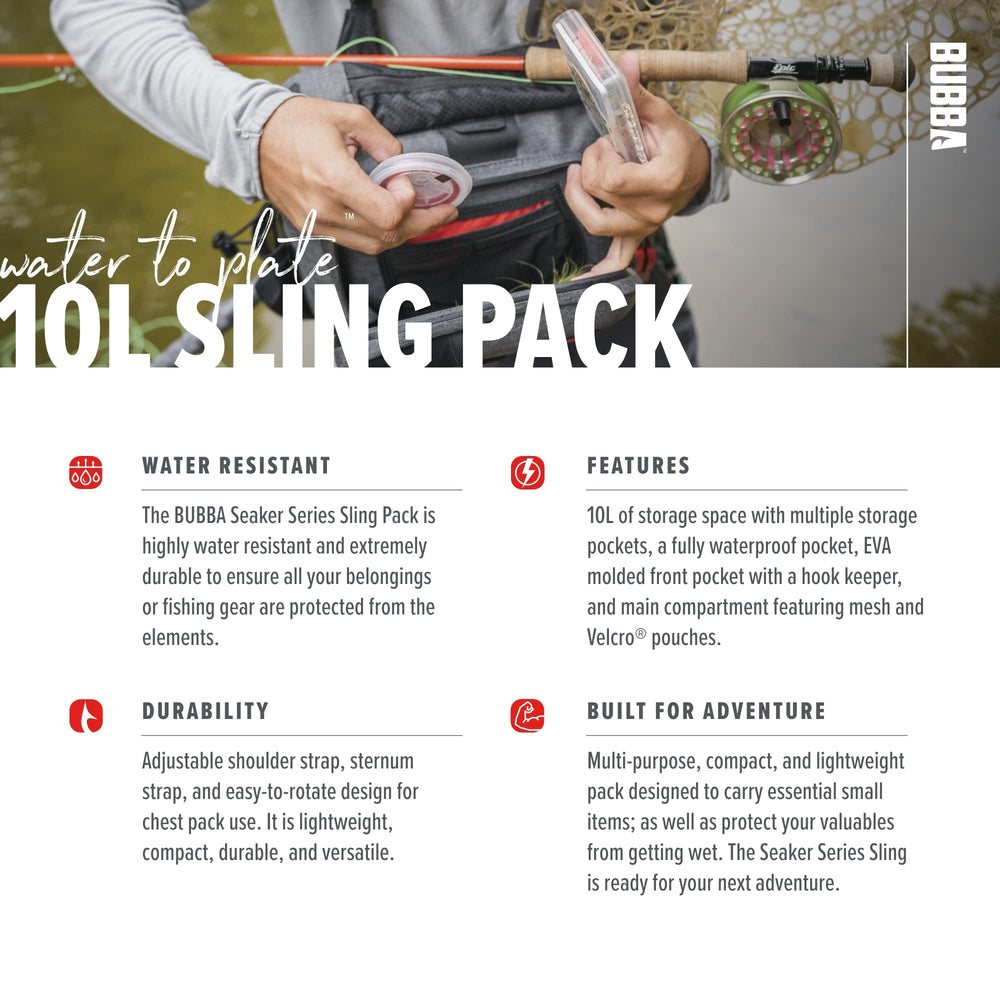BUBBA Seaker Sling 10L capacity fits tackle boxes and gear