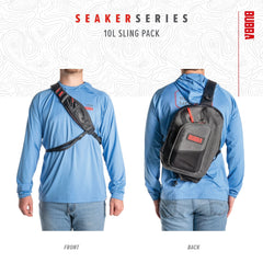 BUBBA Seaker Sling rotated to chest-pack mode for quick access