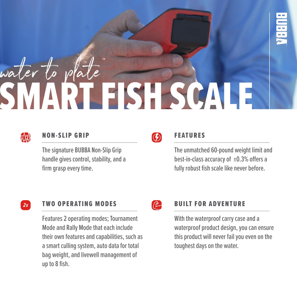 BUBBA Smart Fish Scale in rally mode aiding livewell management.