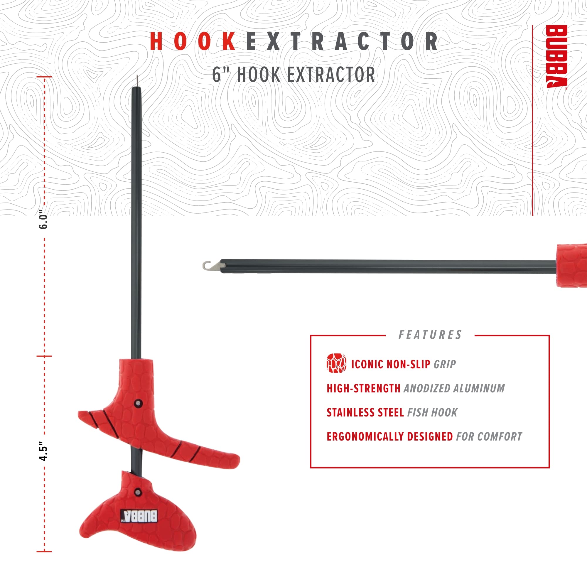 Stainless steel hook inside BUBBA 6-in Hook Extractor