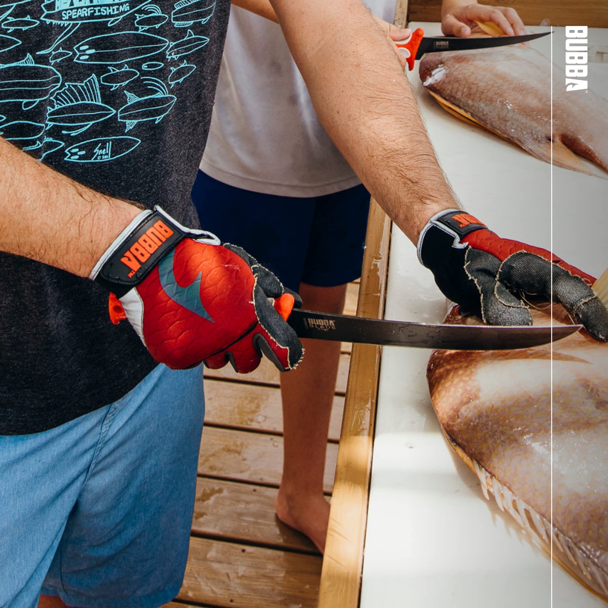 BUBBA Ultimate Fillet Gloves highlight cut-puncture resistance for safer prep.