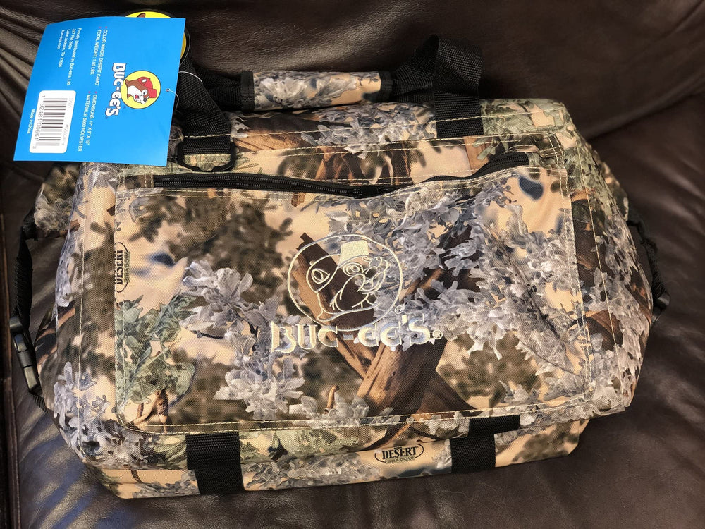 Buc-ee's travel cooler bag showing deep freeze insulation for lasting chill