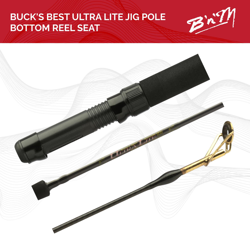 Balance point view of Buck's Best Ultra Lite Jig Pole 11ft 2pc