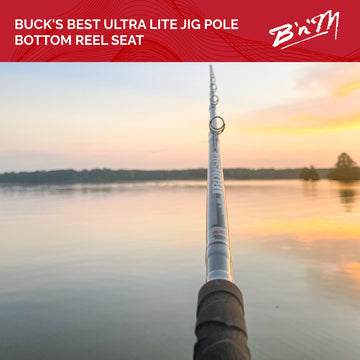 Grip detail showing the touch system on Buck's Ultra Lite Jig Pole