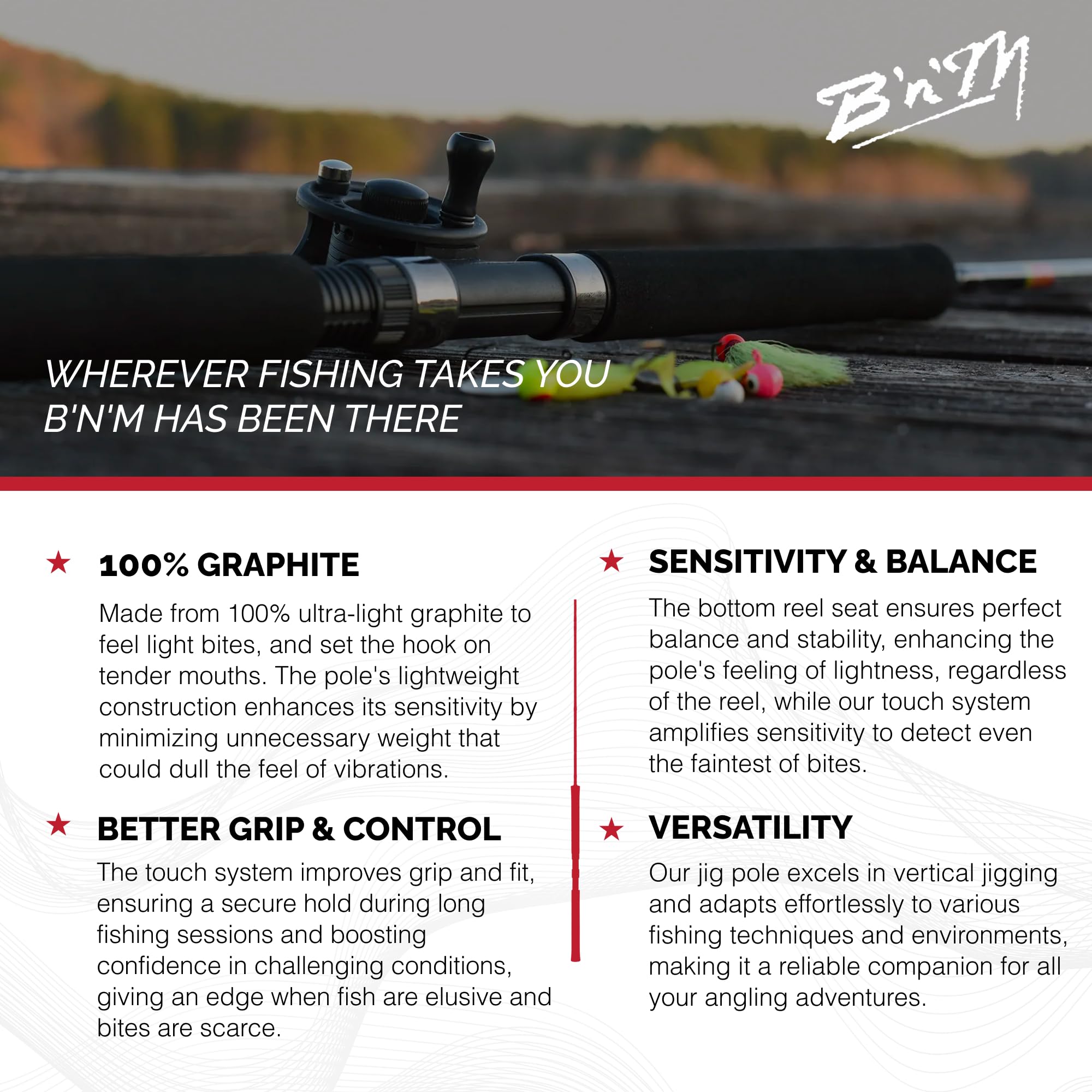Close-up of bottom reel seat on Buck's Best Ultra Lite Jig Pole