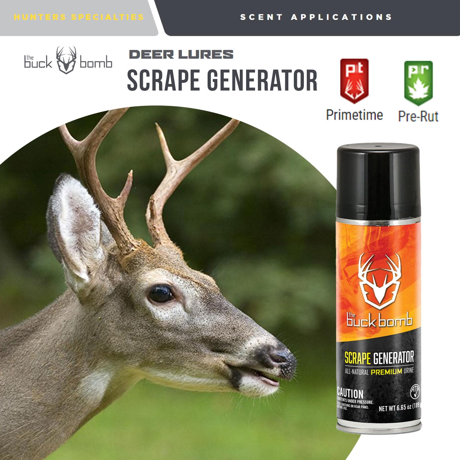 Hunter applying Buck Bomb Scrape Generator scent in the field