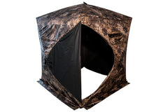 Buck Bourbon Rack House saloon door provides discreet entry during hunts.