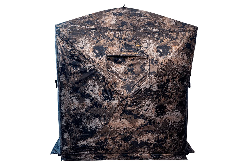 Buck Bourbon Veil Wideland camo helps blend with terrain.