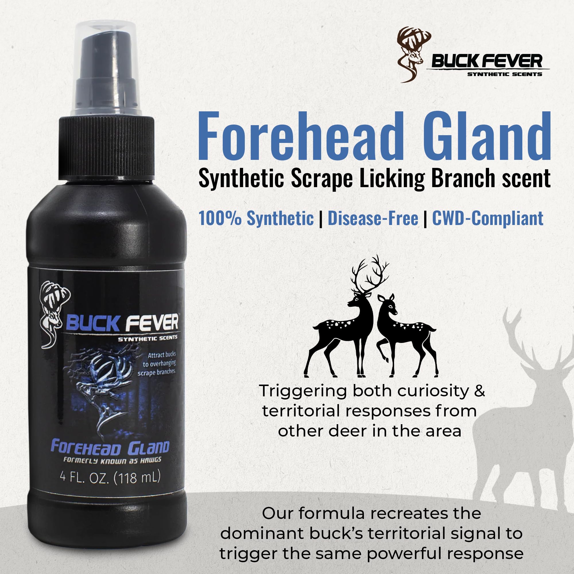 Buck Fever deer attractant rope delivers scent to mock scrapes from above.