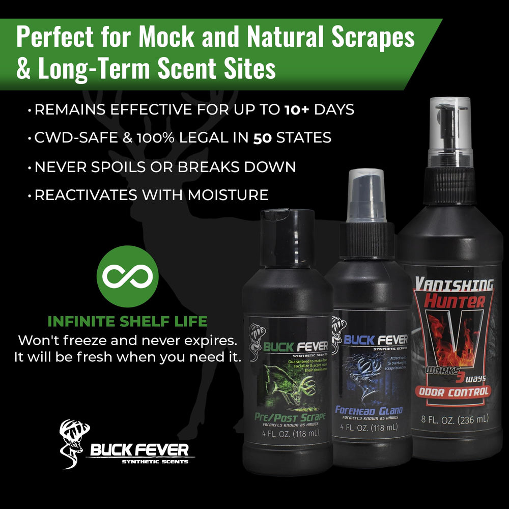 Buck Fever Synthetics Deer scent near scrapes shows attraction dynamics