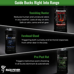 Buck Fever Synthetics Gland Scent bottle demonstrates scent cues at scrapes