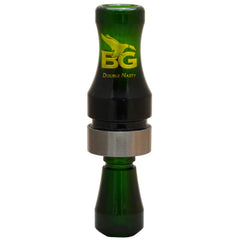 Buck Gardner Calls BGC Double Nasty Duck Call in camo green; raspy tone and volume for field use