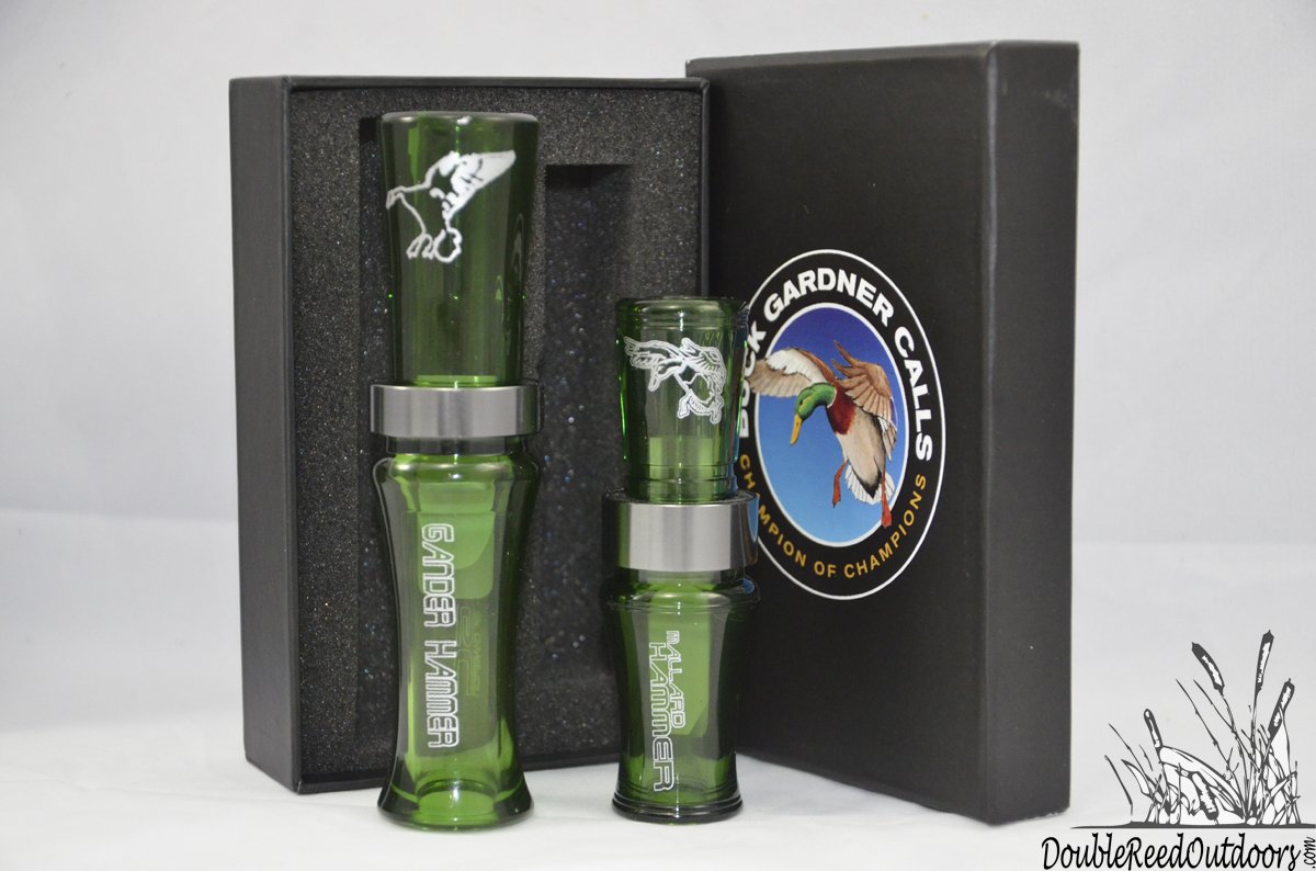 Buck Gardner Mallard Hammer poly double reed call for realistic open-water tones