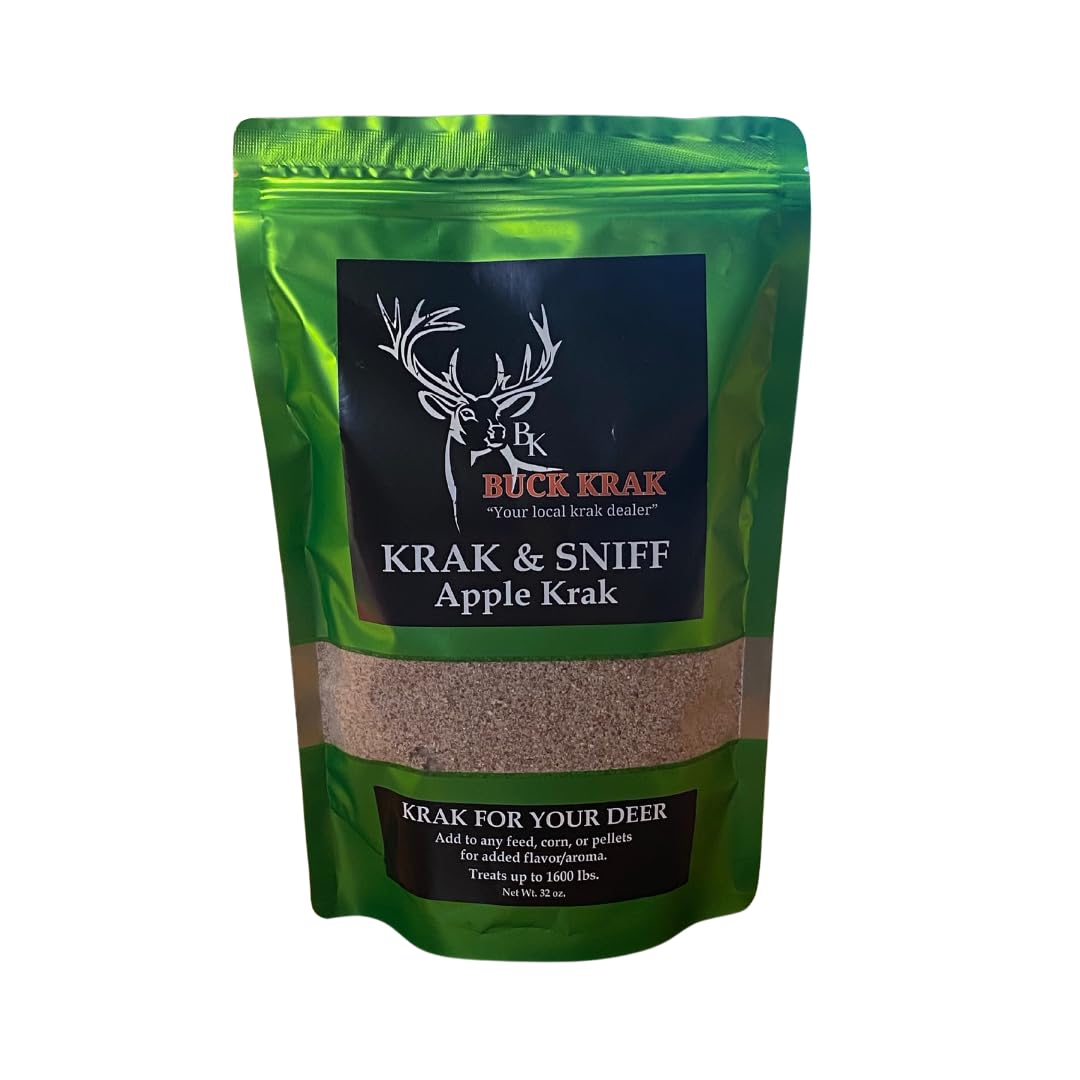 Buck Krak Sniff Apple bottle closeup highlighting attractant aroma for wildlife