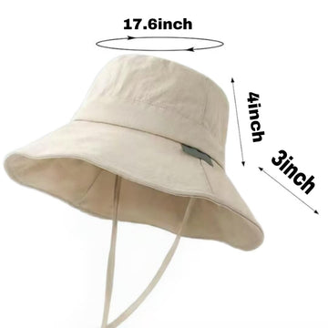 Beige bucket hat suitable for hiking, fishing, and camping