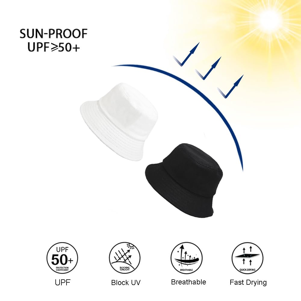 Flat lay view of the 12-piece bucket hat set