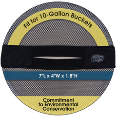 Close-up of black mesh 10-gallon bucket lid